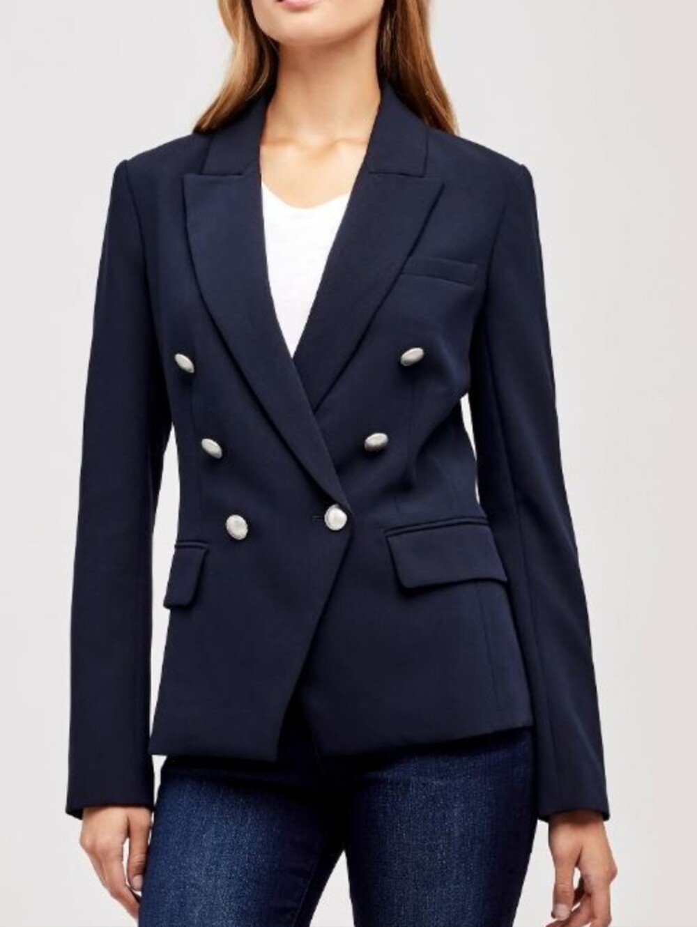 L'AGENCE Kenzie Double Breasted Blazer MIDNIGHT Size 6 - Picture 1 of 11